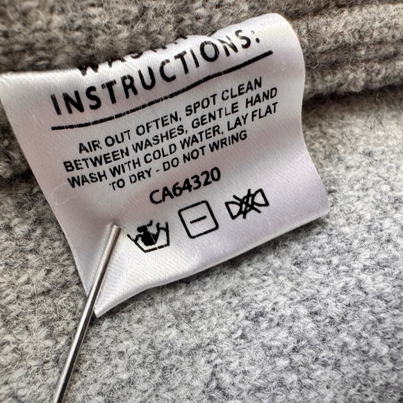 Anian Pecora Recycled Wool Hoodie Womens XXL Heather Grey Full Zip Sherpa Jacket - Picture 8 of 9